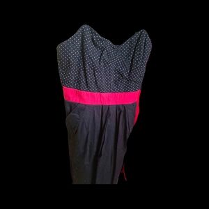 Ruby Rox Strapless Black Dress with Red Accents